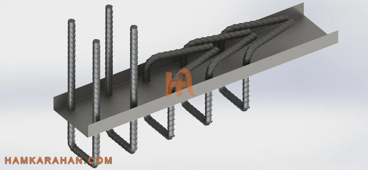 انواع روش‌های اتصال میلگرد بستر به نبشی